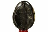 Septarian Dragon Egg Geode - Black Crystals #118766-1
